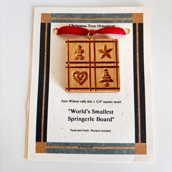 Springerle Gene Wilson Carved Wooden Mini Christmas Tree Ornament Cookie Stamp - Picture 1 of 5